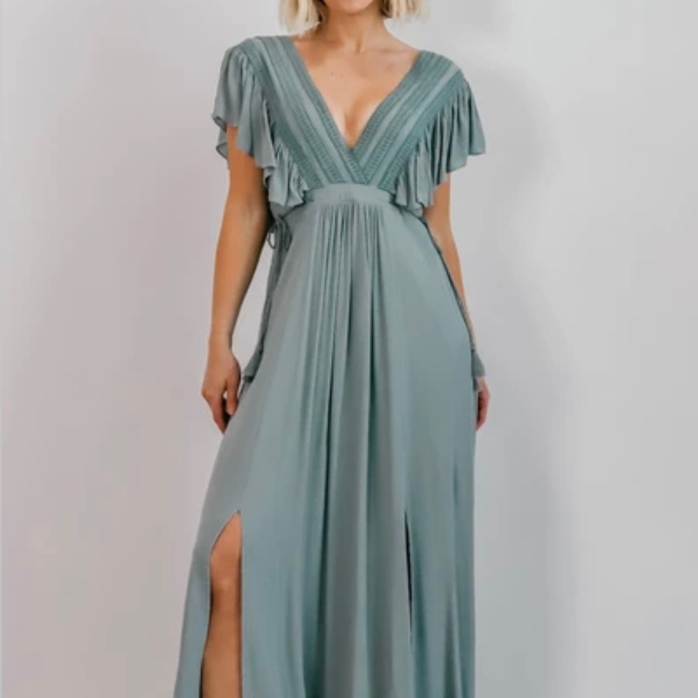 Baltic Born Jennifer Sage Deep V Maxi Dress